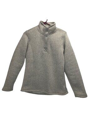 Avalanche Pullover Sweater Womens S Beige Fleece Lined Snaps Princess Seams